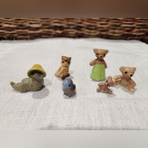 Six small Porcelain woodland animal theme figurines